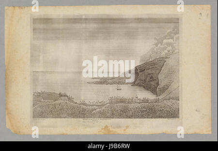 Blick auf die Bucht von Kaawaloa, ca. 1835. Gezeichnet von Miss Thurston, gestochen von Kepohoni (1) Stockfoto