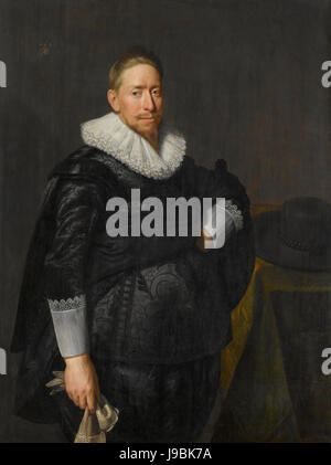 Dieses Porträt, das wahrscheinlich einen Mann aus der Familie Pauw darstellt, ist im Rijksmuseum untergebracht. Das Gemälde stammt aus dem Jahr 1440 und spiegelt die künstlerischen Stile und Techniken des Spätmittelalters wider. Stockfoto