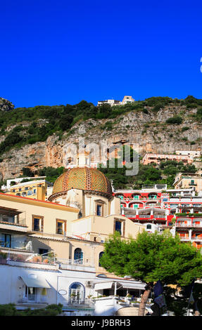 Positano, Amalfiküste, Kampanien, Golf von Salerno, Italien. Stockfoto