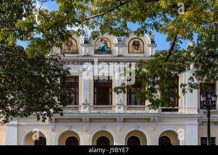 TEATRO TOMAS TERRY wurde 1887 mit französischen und italienischen Einflüssen gebaut und befindet sich im PARQUE JOSE MARTI - CIENFUEGOS, Kuba Stockfoto