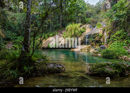 EL NICHO Wasserfall in den Bergen der SIERRA DEL ESCAMBRAY - CIENFUEGOS, Kuba Stockfoto