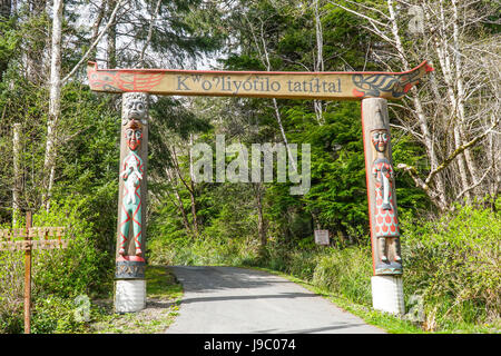 Eingang zu den Quileute Friedhof - Quillayute Tribe - Gabeln - WASHINGTON Stockfoto