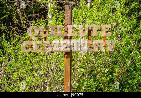 Eingang zu den Quileute Friedhof - Quillayute Tribe - Gabeln - WASHINGTON Stockfoto