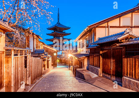 Kyoto, Japan am Yasaka Schrein. Stockfoto