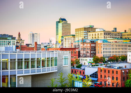 Skyline von Worcester, Massachusetts, USA. Stockfoto