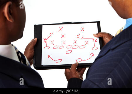 Afrikanische amerikanische Geschäftsleute arbeiten an Strategien. Stockfoto