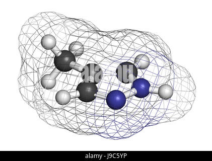 Fomepizol Molekül. Gegenmittel zur Behandlung von Methanol und Ethylenglykol-Vergiftung. 3D-Rendering. Atome werden als Kugeln mit konventionellen c dargestellt. Stockfoto