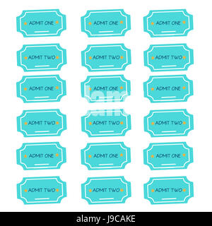 Außenillustration zugeben ein / zwei türkise Farbe Karten mit zwei Sternen auf weißem Hintergrund Stockfoto