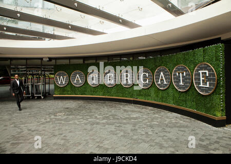 Watergate Hotel Schild - Washington, DC USA Stockfoto