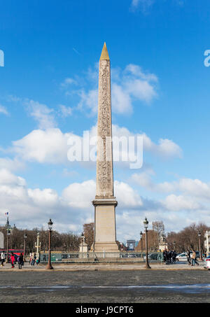 Obelisk von Luxor, Place De La Concorde, Paris, Frankreich, Europa Stockfoto