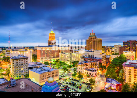 Die Innenstadt von Skyline von San Antonio, Texas, USA. Stockfoto