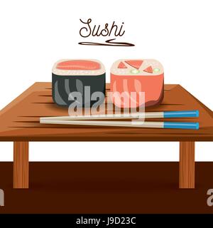 köstliches Sushi japanisches Gericht Menü restaurant Stock Vektor