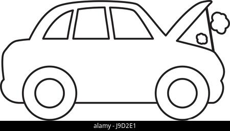 Auto verbrannten Reihenmotor und gefährliche Diagnose Stock Vektor