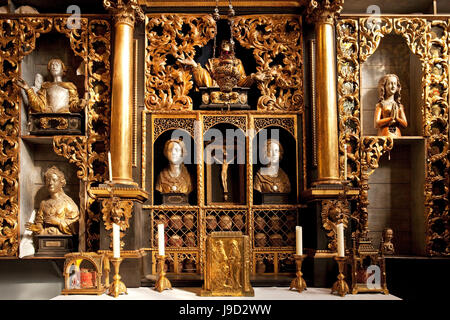 St. Ursula, Goldene Kammer, Reliquien-Kammer, Köln, Rheinland, Nordrhein-Westfalen, Deutschland Stockfoto