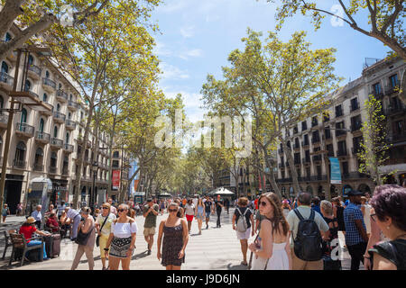 Las Ramblas, Barcelona, Katalonien, Spanien, Europa Stockfoto