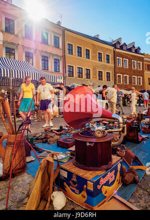 Flohmarkt auf dem Marktplatz, Altstadt, Lublin, Woiwodschaft Lublin, Polen, Europa Stockfoto