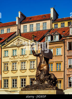 Marktplatz der Altstadt, Warschau Nixe, Warschau, Woiwodschaft Masowien, Polen, Europa Stockfoto