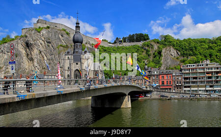 Zitadelle von Dinant an der Maas, Dinant, Provinz Namur, Wallonien, Belgien Stockfoto