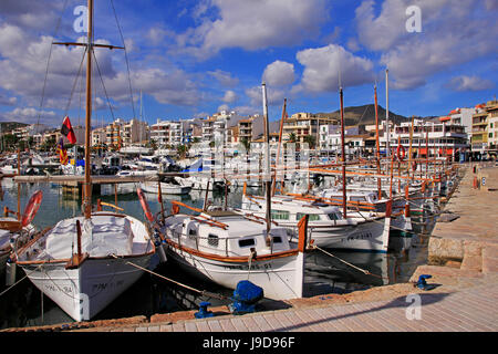 Puerto Pollenca, Mallorca, Balearen, Spanien, Mittelmeer, Europa Stockfoto