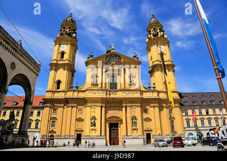 Theatiner-Kirche am Odeonsplatz-Platz, München, Upper Bavaria, Bayern, Deutschland, Europa Stockfoto
