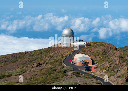 Roque de Los Muchachos Observatorium, Insel La Palma, Kanarische Inseln, Spanien, Europa Stockfoto