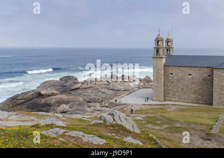 Nosa Senora da Barca (unserer lieben Frau des Bootes) Kirche in Muxia, A Coruna, Galicien, Spanien, Europa Stockfoto