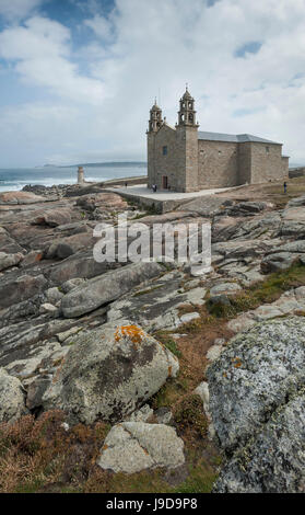 Nosa Senora da Barca (unserer lieben Frau des Bootes) Kirche in Muxia, A Coruna, Galicien, Spanien, Europa Stockfoto