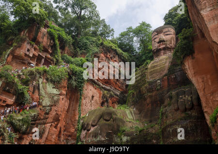 Leshan Giant Buddha, UNESCO-Weltkulturerbe, Leshan, Sichuan Provinz, China, Asien Stockfoto