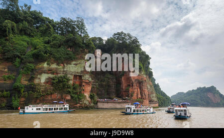 Leshan Giant Buddha, UNESCO-Weltkulturerbe, Leshan, Sichuan Provinz, China, Asien Stockfoto