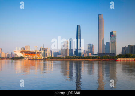 Skyline von Tianhe, Guangzhou, Guangdong, China, Asien Stockfoto