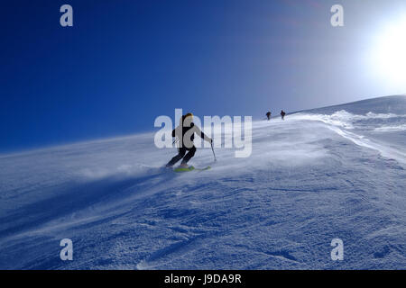 Skitouren Sie auf den Ätna, Catania, Sizilien, Italien, Europa Stockfoto