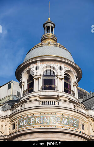 Boulevard Haussmann Printemps Store, Paris, Frankreich Stockfoto