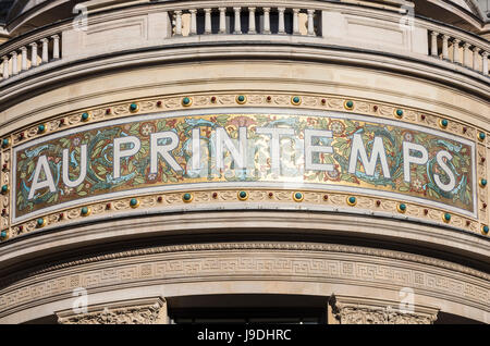 Boulevard Haussmann Printemps Store, Paris, Frankreich Stockfoto