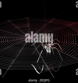 Metall Spinne und Spinnennetz Stockfoto