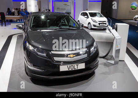 FRANKFURT, GERMANY - SEP 13: Chevrolet Volt Elektroauto auf der IAA motor Show am Sep 13, 2013 in Frankfurt am Main. Mehr als 1,000 Aussteller aus 35 Ländern Stockfoto