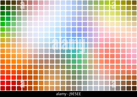 Farben des Regenbogens Vektor abstrakte Mosaik Hintergrund mit abgerundeten Ecken quadratischen Fliesen in weiß Stock Vektor