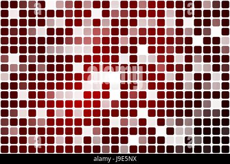 Tief weinrot rot gelegentliche Deckkraft Vektor quadratischen Fliesen Mosaik auf weißem Hintergrund Stock Vektor