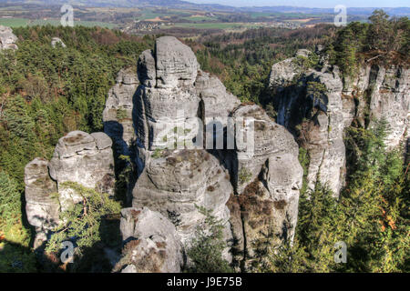 Bizarre Felsen im Böhmischen Paradies, Tschechische Republik Stockfoto