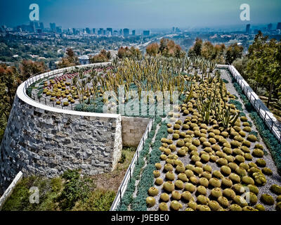 Kakteengarten im J. Paul Getty Museum in Los Angeles Stockfoto