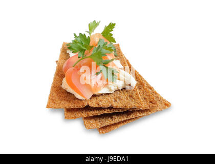 isoliert, Käse, Verein, Club, Lachs, Tomate, lecker, einfach, Snack, Stockfoto