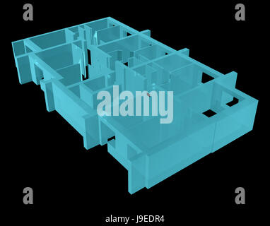 X-ray. Modell-Stock des Appartementhaus Stockfoto