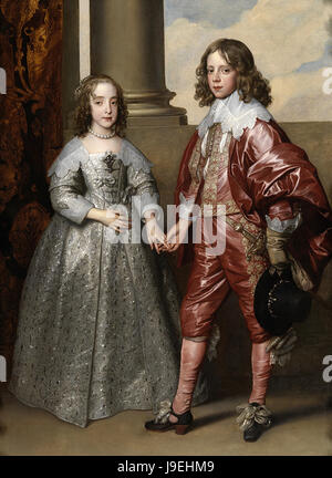 Anthony Van Dyck - später William II, Prinz von Oranien und seine Braut Prinzessin Mary Stuart, Tochter von Charles I von England Stockfoto