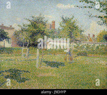 Camille Pissarro - Femme Dans un Clos Dit Soleil de Printemps Dans le Pré d' Eragny Stockfoto