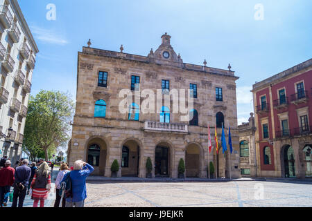 Ayuntamiento, Rathaus, Plaza Mayor, Gijón-Asturien-Spanien Stockfoto