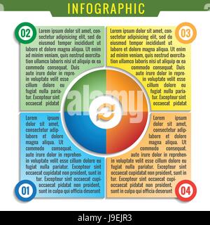 Einfach Infografik, vierstimmig Vorlage. Stock Vektor