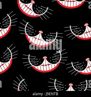 Cheshire Cat Lächeln Musterdesign. Vektor-Hintergrund. Stock Vektor