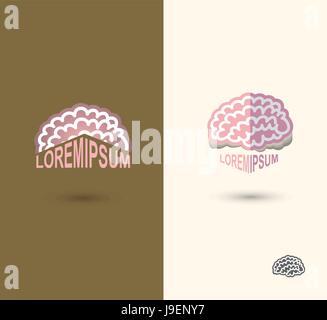 Gehirn flachen Stil Vektor-Logo Design-Vorlage. Brainstorm-Konzept. Brainstorming kreative Idee abstrakten Symbol. Stock Vektor