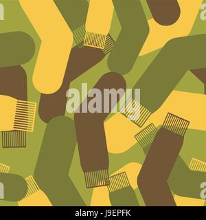 Armee-Muster Socken. Militärische Vektor Textur Tarnung Socke. Schützende Musterdesign Soldat. Stock Vektor