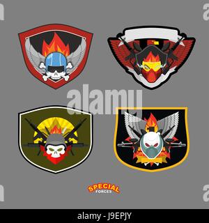 Militärische Spezialeinheit Logo gesetzt. Vektor-illustration Stock Vektor