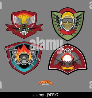 Setzen Sie Armee-Logo. Vektor-Illustration. Arme und Flügel Stock Vektor